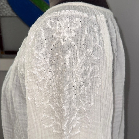 Mes Demoiselles Gauzy 100% Cotton Embroidered Bohemian Top SZ 38 - Picture 4 of 9